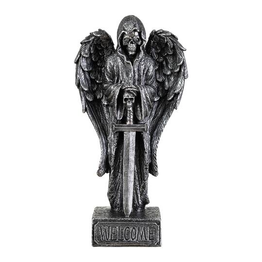 Glitzhome® 12" Halloween Lighted Resin Grim Reaper Table Decor with Timer
